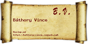 Báthory Vince névjegykártya